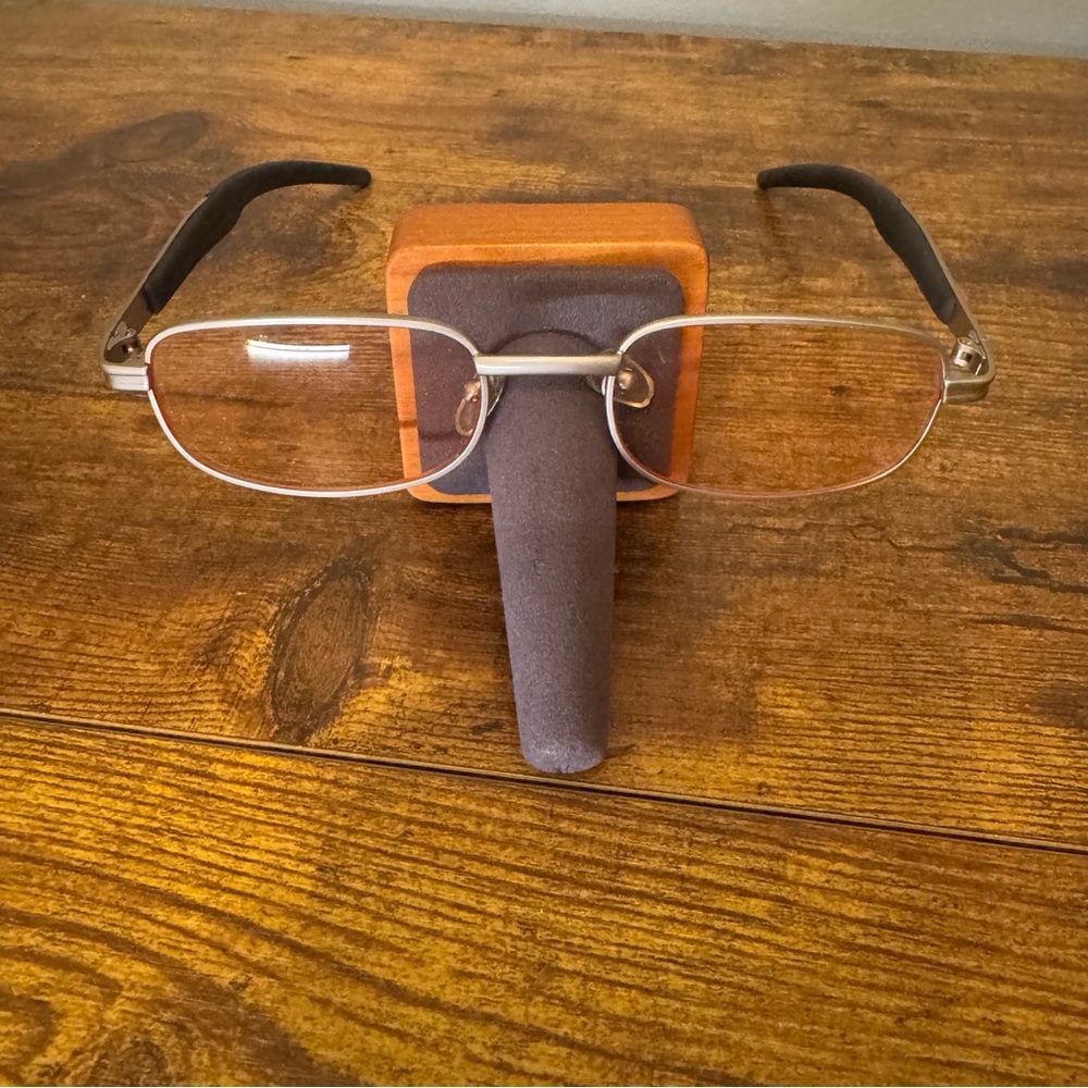 Frondini Collection Silver Rectangular Eyeglasses Amber Tinted Lenses‎